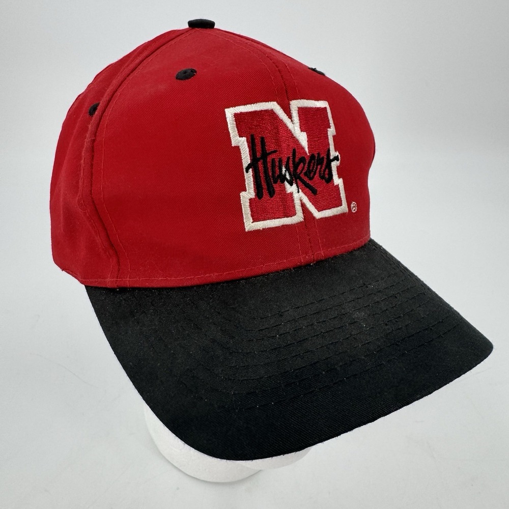 Nebraska Cornhuskers Hat Cap Strapback Red Adjustable Embroidered Vintage 90s